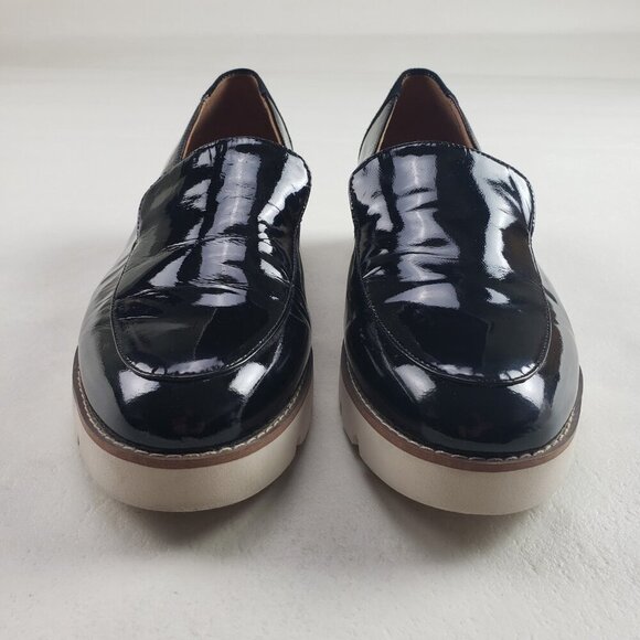 Vionic Kensley Patent Leather Flat Women 9.5 Black Slip On Platform Comfort Shoe - Picture 5 of 11
